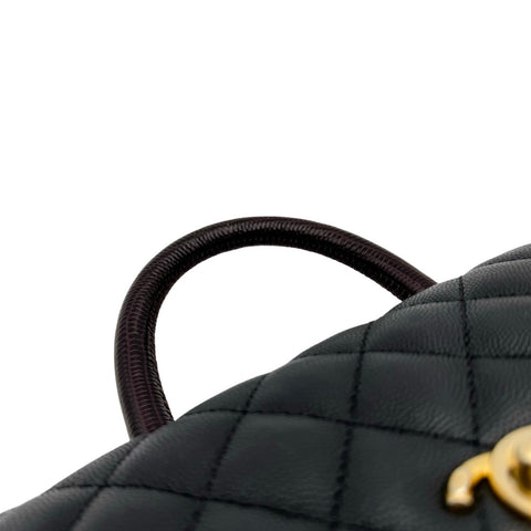 【中古】 CHANEL シャネル マトラッセ ココハンドル 2way ショルダーバッグ ブラック キャビアスキン ブラック系 ゴールド金具 29番台(2020年) ブランドバッグ ハンドバッグ 中古品