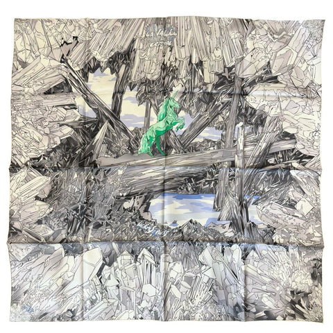 【新品未使用】 Hermes エルメス SCARF スカーフ カレ90 《ラ・ヴァレ・ドヴァレ・ドゥ・クリスタル》 H004010S シルク100% レディース ギフト プレゼント