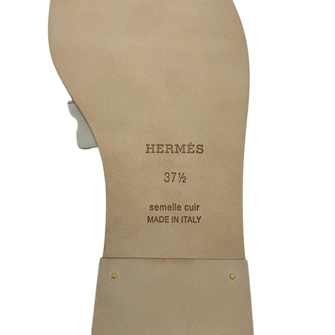 【新品未使用】 Hermes エルメス オラン ホワイト カーフ サンダル 37.5 ブランド小物 ファッション 新品 (Hermes,oran,sandales,calfskin,white,new)