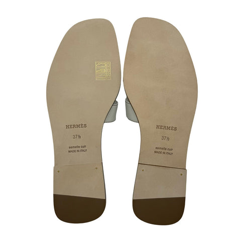 【新品未使用】 Hermes エルメス オラン ホワイト カーフ サンダル 37.5 ブランド小物 ファッション 新品 (Hermes,oran,sandales,calfskin,white,new)