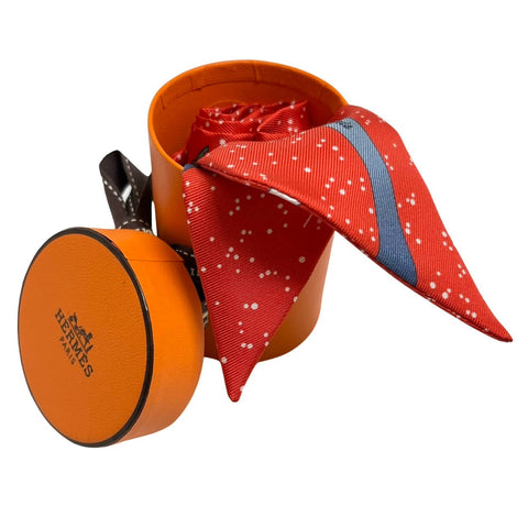 【新品未使用】 Hermes エルメス TWILLY ツイリー 《スペース・ダービー》 H063573S シルク100% レディース プレゼント ギフト