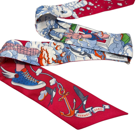 【新品未使用】Hermes エルメス TWILLY ツイリー 《ブリッド・ドゥ・ガラ・アップリケ・ピケ》 H063940S15 シルク100% レディース プレゼント ギフト