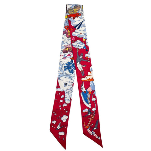 【新品未使用】Hermes エルメス TWILLY ツイリー 《ブリッド・ドゥ・ガラ・アップリケ・ピケ》 H063940S15 シルク100% レディース プレゼント ギフト