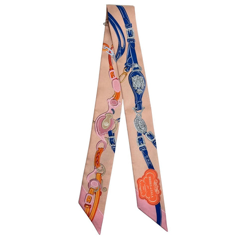 【新品未使用】Hermes エルメス TWILLY ツイリー 《ブリッド・ドゥ・ガラ・アップリケ・ピケ》 H063940S15 シルク100% レディース プレゼント ギフト