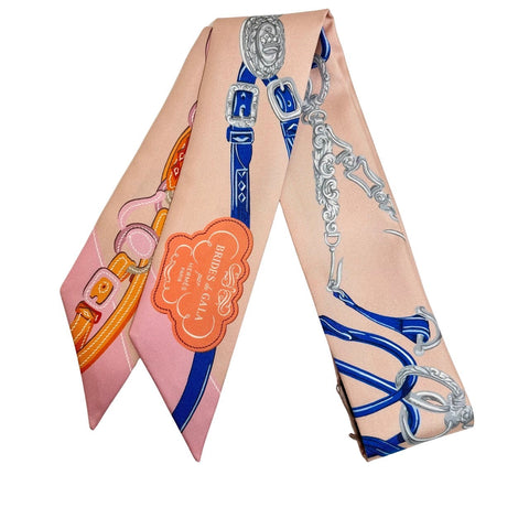 【新品未使用】Hermes エルメス TWILLY ツイリー 《ブリッド・ドゥ・ガラ・アップリケ・ピケ》 H063940S15 シルク100% レディース プレゼント ギフト