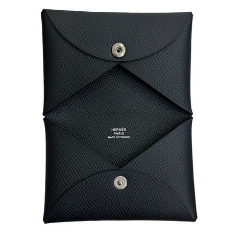 【新品未使用】 HERMES エルメス カルヴィ ブラック B刻(2023年) エプソン ブラック系 カードケース コインケース 新品 (HERMES,calvi,black,epson,cardcase,coincase,new)