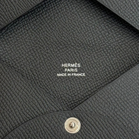 【新品未使用】 HERMES エルメス カルヴィ ブラック B刻(2023年) エプソン ブラック系 カードケース コインケース 新品 (HERMES,calvi,black,epson,cardcase,coincase,new)