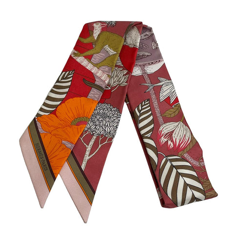 【新品未使用】Hermes エルメス TWILLY ツイリー シルク100% 《プレシャス・パラダイス》H064094S07 プレゼント ギフト レディース