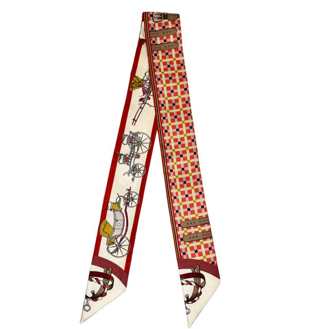 【新品未使用】Hermes エルメス TWILLY ツイリー《馬車の変遷》H064108S11 シルク100% レディース プレゼント ギフト