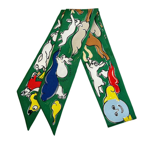 【新品未使用】Hermes エルメス TWILLY ツイリー 《千と一のウサギ》 H064007S08 2023秋冬コレクション シルク100% レディース プレゼント ギフト