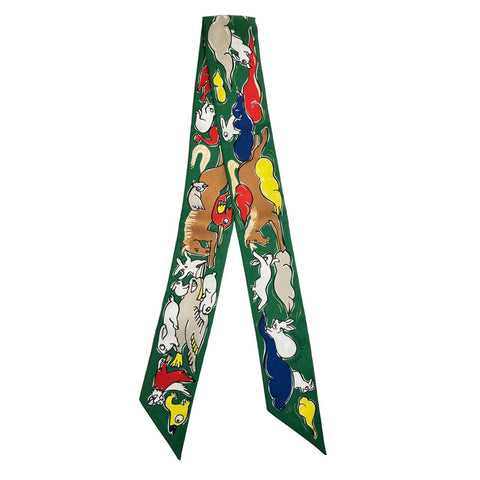 【新品未使用】Hermes エルメス TWILLY ツイリー 《千と一のウサギ》 H064007S08 2023秋冬コレクション シルク100% レディース プレゼント ギフト