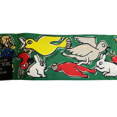 【新品未使用】Hermes エルメス TWILLY ツイリー 《千と一のウサギ》 H064007S08 2023秋冬コレクション シルク100% レディース プレゼント ギフト