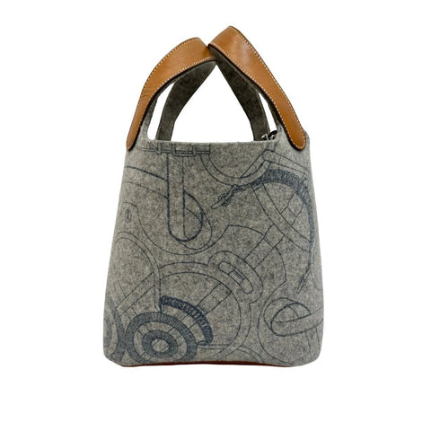 【中古】 Hermes エルメス  ピコタンロックPM グレイ ゴールド スイフト フェルト シルバー金具 □L刻(2008年) ブランドバッグ ハンドバッグ バッグ  中古品 レディース (HERMES,PICOTIN LOCK PM,GRAY GOLD,SWIFT FELT,silver,handbag,used)