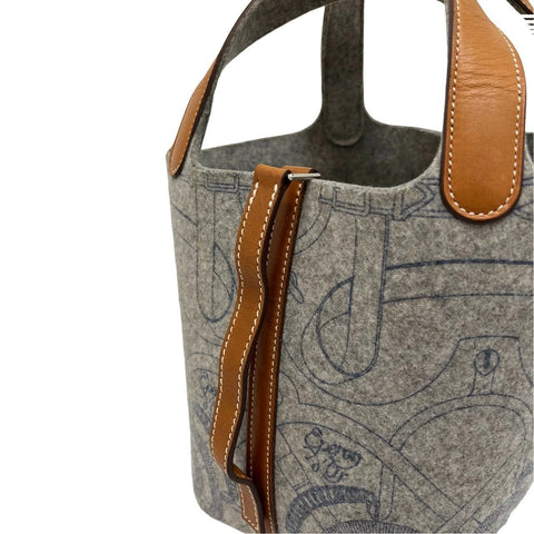 【中古】 Hermes エルメス  ピコタンロックPM グレイ ゴールド スイフト フェルト シルバー金具 □L刻(2008年) ブランドバッグ ハンドバッグ バッグ  中古品 レディース (HERMES,PICOTIN LOCK PM,GRAY GOLD,SWIFT FELT,silver,handbag,used)