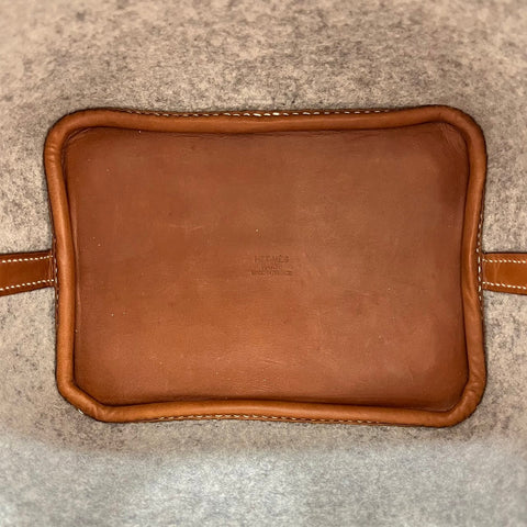 【中古】 Hermes エルメス  ピコタンロックPM グレイ ゴールド スイフト フェルト シルバー金具 □L刻(2008年) ブランドバッグ ハンドバッグ バッグ  中古品 レディース (HERMES,PICOTIN LOCK PM,GRAY GOLD,SWIFT FELT,silver,handbag,used)