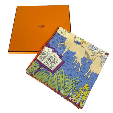 【新品未使用】 Hermes エルメス SCARF スカーフ カレ90 《動物の謝肉祭》 H003953S10 シルク100% レディース ギフト プレゼント