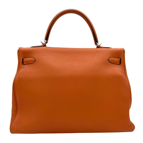 【中古】 Hermes エルメス ケリー35 オレンジ トゴ シルバー金具 □O刻(2011年) ブランドバッグ ハンドバッグ ショルダーバッグ 中古品 レディース