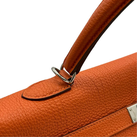 【中古】 Hermes エルメス ケリー35 オレンジ トゴ シルバー金具 □O刻(2011年) ブランドバッグ ハンドバッグ ショルダーバッグ 中古品 レディース