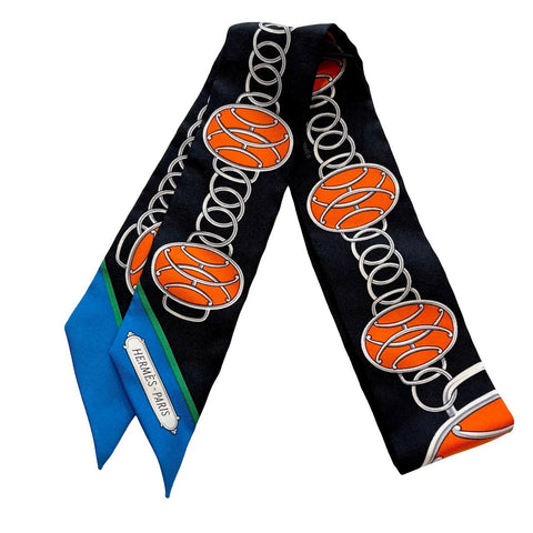 【美品】Hermes エルメス TWILLY ツイリー 《リフトプロフィール》H063777S05 シルク100% レディース プレゼント ギフト