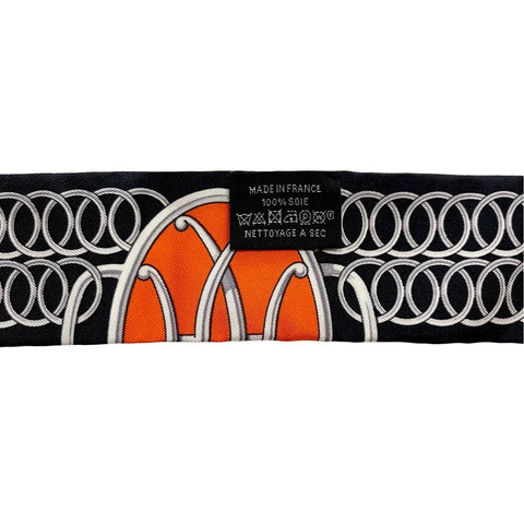 【美品】Hermes エルメス TWILLY ツイリー 《リフトプロフィール》H063777S05 シルク100% レディース プレゼント ギフト