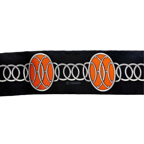 【美品】Hermes エルメス TWILLY ツイリー 《リフトプロフィール》H063777S05 シルク100% レディース プレゼント ギフト