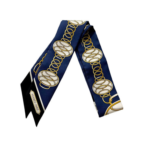 【美品】Hermes エルメス TWILLY ツイリー 《リフトプロフィール》H063777S01 シルク100% レディース プレゼント ギフト