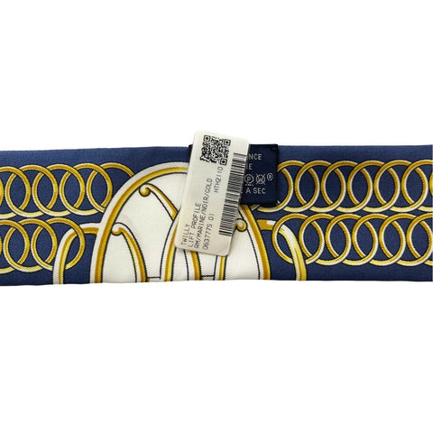 【美品】Hermes エルメス TWILLY ツイリー 《リフトプロフィール》H063777S01 シルク100% レディース プレゼント ギフト