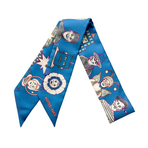 【美品】Hermes エルメス TWILLY ツイリー 《ドレスコード》H063780S44 シルク100% レディース プレゼント ギフト