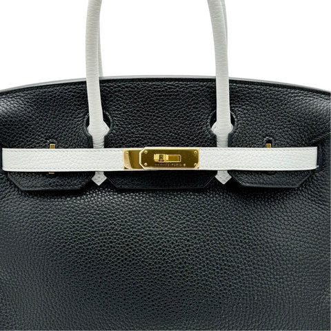 【中古】 Hermes エルメス バーキン30 ブラック ホワイト トリヨン クレマンス ゴールド金具 C刻(2018年) ブランドバッグ ハンドバッグ バッグ 中古品 レディース (HERMES,BIRKIN30,BLACK×WHITE,Taurillon Clemence,gold,handbag,used)