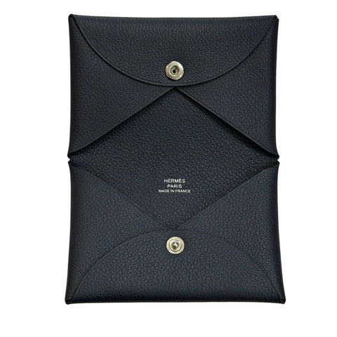 【新品未使用】 HERMES エルメス カルヴィ ブルーインディゴ U刻(2022年) エバーカラー ネイビー系 カードケース コインケース 新品 (HERMES,calvi,blue indigo,evercolor,cardcase,coincase,new)