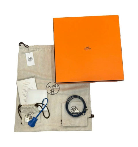 【美品】 Hermes エルメス ボリード1923 ブルーフランス エプソン シルバー金具 U刻(2022年) ブランドバッグ ハンドバッグ バッグ 中古品 レディース (HERMES,BOLIDE1923,BLUE FRANCE,Epson,silver,handbag,used)