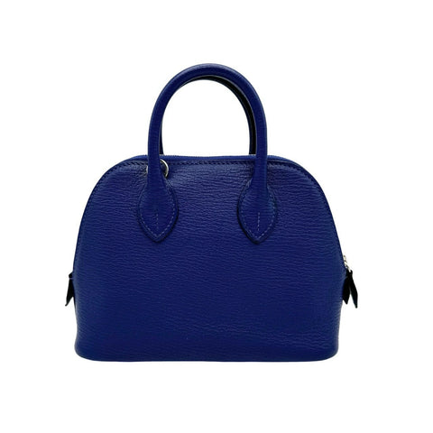 【美品】 Hermes エルメス ミニボリード ブルーブライトン ブルー系 シェーブル シルバー金具 C刻(2018年) ブランドバッグ ショルダーバッグ ハンドバッグ 中古品 レディース (HERMES,MINI BOLIDE,Blue brighton,Chevre,shilver,shoulder bag,hand bag,used)