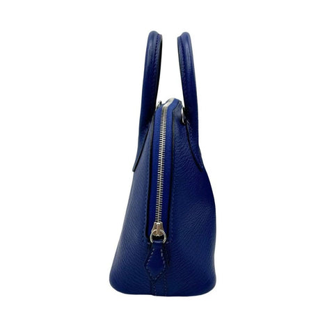 【美品】 Hermes エルメス ミニボリード ブルーブライトン ブルー系 シェーブル シルバー金具 C刻(2018年) ブランドバッグ ショルダーバッグ ハンドバッグ 中古品 レディース (HERMES,MINI BOLIDE,Blue brighton,Chevre,shilver,shoulder bag,hand bag,used)
