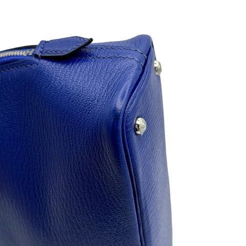 【美品】 Hermes エルメス ミニボリード ブルーブライトン ブルー系 シェーブル シルバー金具 C刻(2018年) ブランドバッグ ショルダーバッグ ハンドバッグ 中古品 レディース (HERMES,MINI BOLIDE,Blue brighton,Chevre,shilver,shoulder bag,hand bag,used)