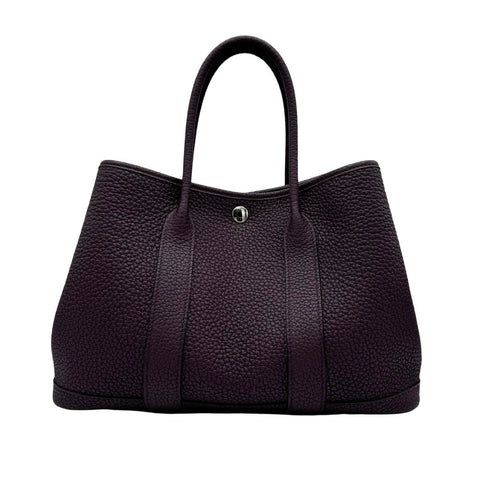 【中古】 Hermes エルメス ガーデンパーティTPM カシス パープル系 ネゴンダ シルバー金具 U刻(2022年) ブランドバッグ ハンドバッグ バッグ 中古品 (HERMES,GARDEN PARTY TPM,Cassis,Negonda,shilver,hand bag,bag,used)