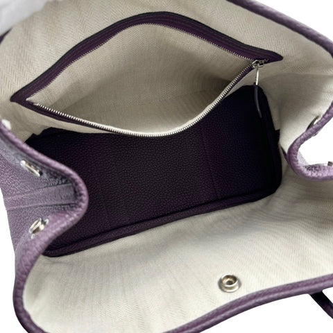 【中古】 Hermes エルメス ガーデンパーティTPM カシス パープル系 ネゴンダ シルバー金具 U刻(2022年) ブランドバッグ ハンドバッグ バッグ 中古品 (HERMES,GARDEN PARTY TPM,Cassis,Negonda,shilver,hand bag,bag,used)