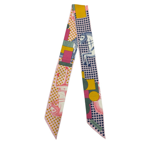 【新品未使用】Hermes エルメス TWILLY ツイリー 《カヴァリエ・アン・フォルム》 H064008S07 シルク100% レディース プレゼント ギフト