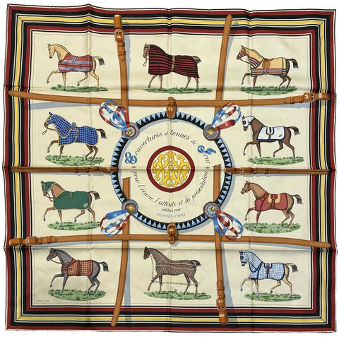 【新品未使用】 Hermes エルメス SCARF スカーフ カレ90 《馬着》 H001356S36 シルク100% レディース ギフト プレゼント