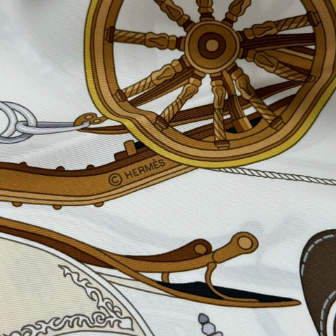 【新品未使用】 Hermes エルメス  カレ90 《ステイトリー・ホイールズ》 H004163S07 スカーフ シルク100% レディース ギフト プレゼント