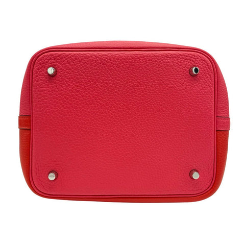 【中古】 Hermes エルメス ピコタンロックMM ルージュクー ローズエクストリーム ブルーザンジバル トリヨン クレマンス シルバー金具 Y刻(2020年) ハンドバッグ 中古品