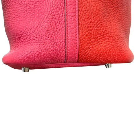 【中古】 Hermes エルメス ピコタンロックMM ルージュクー ローズエクストリーム ブルーザンジバル トリヨン クレマンス シルバー金具 Y刻(2020年) ハンドバッグ 中古品