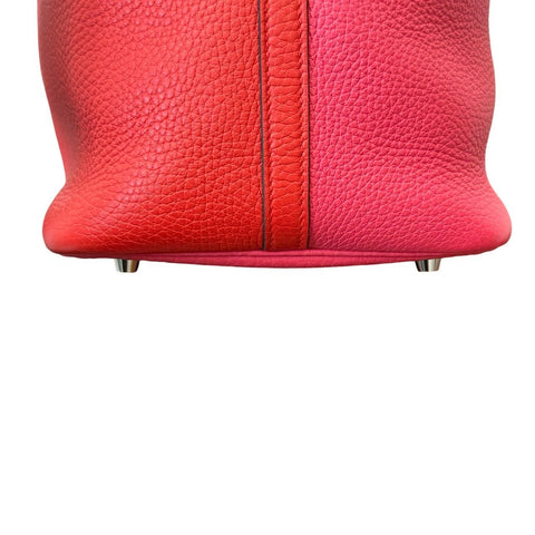 【中古】 Hermes エルメス ピコタンロックMM ルージュクー ローズエクストリーム ブルーザンジバル トリヨン クレマンス シルバー金具 Y刻(2020年) ハンドバッグ 中古品