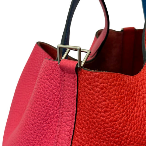 【中古】 Hermes エルメス ピコタンロックMM ルージュクー ローズエクストリーム ブルーザンジバル トリヨン クレマンス シルバー金具 Y刻(2020年) ハンドバッグ 中古品