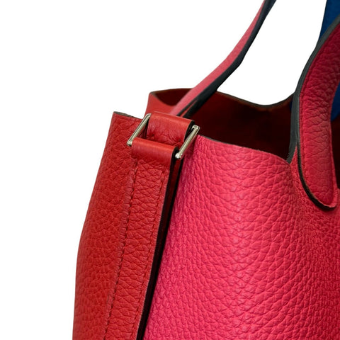 【中古】 Hermes エルメス ピコタンロックMM ルージュクー ローズエクストリーム ブルーザンジバル トリヨン クレマンス シルバー金具 Y刻(2020年) ハンドバッグ 中古品