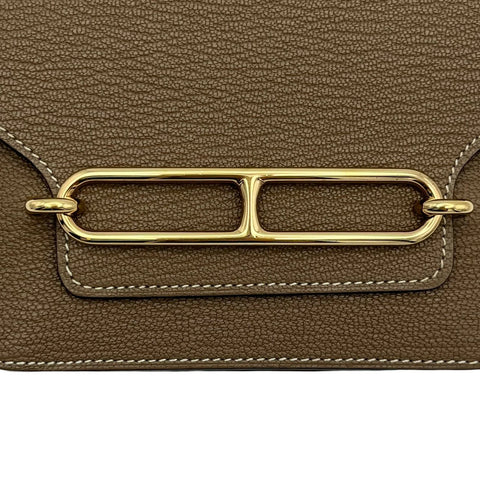 【中古】 Hermes エルメス ロウリス スリム ウォレット エトゥープ ベージュ系  シェーブルミゾル ゴールド金具 U刻(2022年) 財布 中古品 レディース (HERMES,roulis,slim,wallet,etoupe,chevremyzone,gold,used)