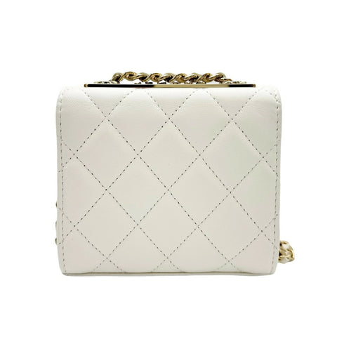 【中古】 CHANEL シャネル マトラッセ チェーン ショルダーバッグ ホワイト ラムスキン ホワイト系 ゴールド金具 ランダム番(2021年~) 中古品 (CHANEL,matelasse,white,chain,shourderbag,rambskin,gold,used)