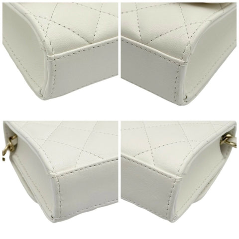 【中古】 CHANEL シャネル マトラッセ チェーン ショルダーバッグ ホワイト ラムスキン ホワイト系 ゴールド金具 ランダム番(2021年~) 中古品 (CHANEL,matelasse,white,chain,shourderbag,rambskin,gold,used)