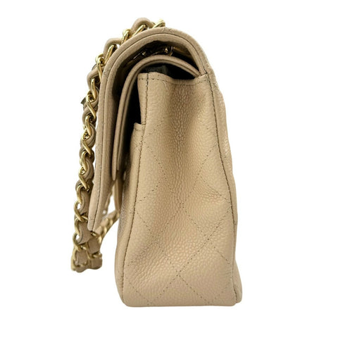 【中古】 CHANEL シャネル マトラッセ25 チェーン ショルダーバッグ ベージュ キャビアスキン ベージュ系 ゴールド金具 18番台(2013~2014年) ブランドバッグ ショルダーバッグ 中古品