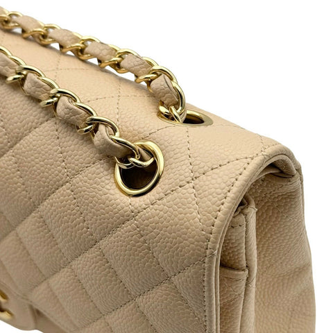 【中古】 CHANEL シャネル マトラッセ25 チェーン ショルダーバッグ ベージュ キャビアスキン ベージュ系 ゴールド金具 18番台(2013~2014年) ブランドバッグ ショルダーバッグ 中古品