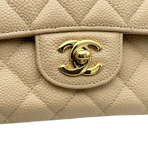 【中古】 CHANEL シャネル マトラッセ25 チェーン ショルダーバッグ ベージュ キャビアスキン ベージュ系 ゴールド金具 18番台(2013~2014年) ブランドバッグ ショルダーバッグ 中古品